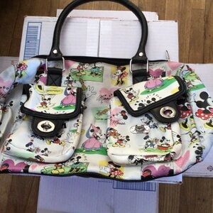 Disney Colorful Mickey and Minnie Shoulder Bag